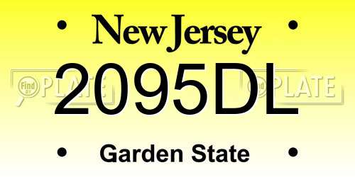 2095DL New Jersey License Plate