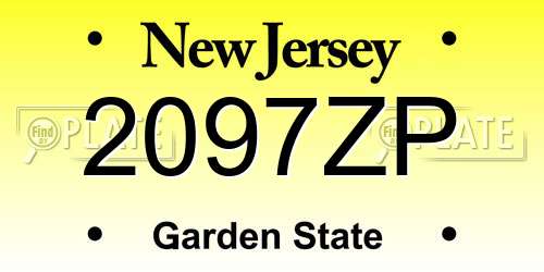 2097ZP New Jersey License Plate