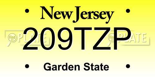 209TZP New Jersey License Plate