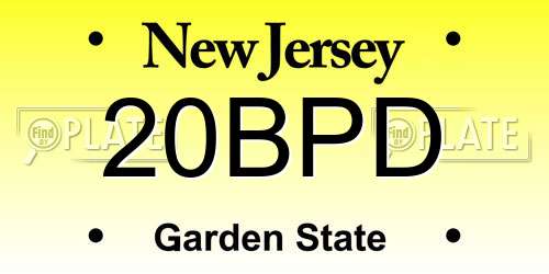 20BPD New Jersey License Plate