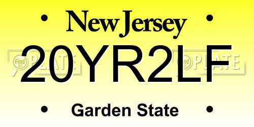 20YR2LF New Jersey License Plate