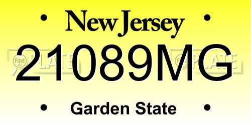 21089MG New Jersey License Plate