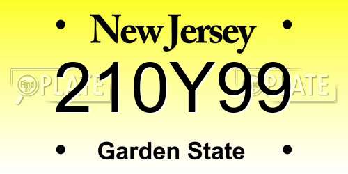 210Y99 New Jersey License Plate