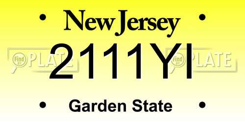 2111YI New Jersey License Plate
