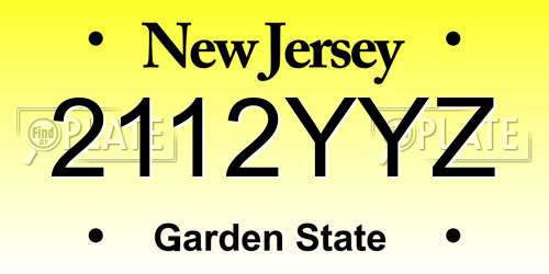 2112YYZ New Jersey License Plate