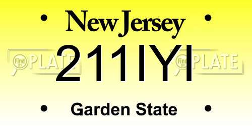211IYI New Jersey License Plate