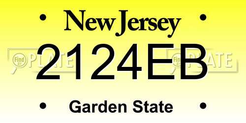 2124EB New Jersey License Plate