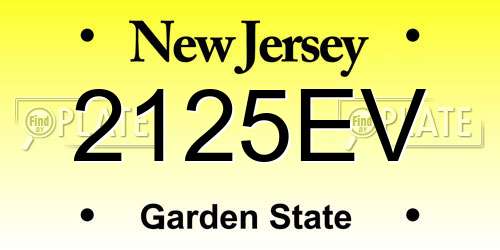 2125EV New Jersey License Plate