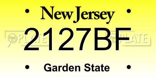 2127BF New Jersey License Plate
