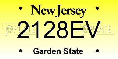 2128EV New Jersey License Plate