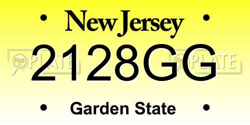 2128GG New Jersey License Plate