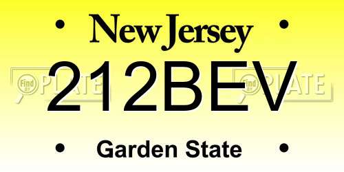 212BEV New Jersey License Plate
