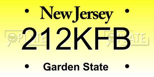 212KFB New Jersey License Plate