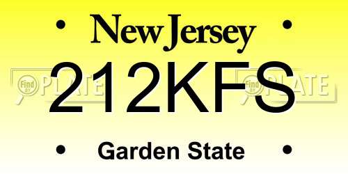 212KFS New Jersey License Plate