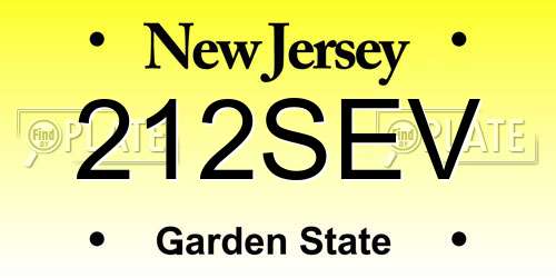 212SEV New Jersey License Plate