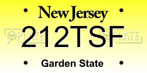 212TSF New Jersey License Plate