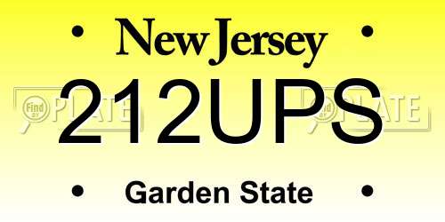 212UPS New Jersey License Plate