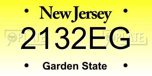 2132EG New Jersey License Plate