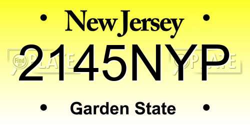 2145NYP New Jersey License Plate