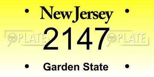 2147 New Jersey License Plate