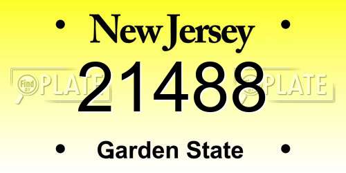 21488 New Jersey License Plate