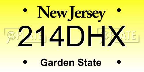 214DHX New Jersey License Plate