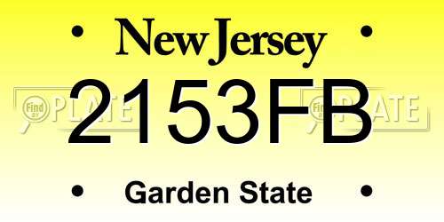 2153FB New Jersey License Plate