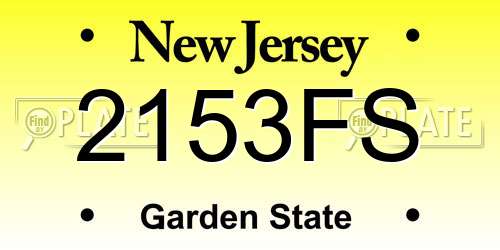 2153FS New Jersey License Plate
