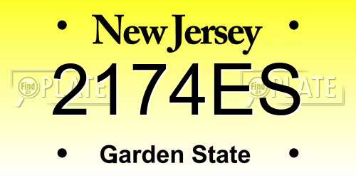 2174ES New Jersey License Plate