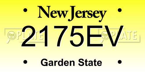 2175EV New Jersey License Plate
