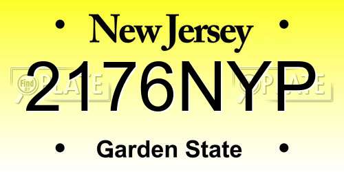 2176NYP New Jersey License Plate