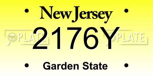 2176Y New Jersey License Plate