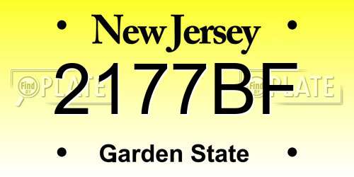 2177BF New Jersey License Plate