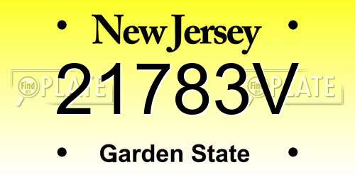 21783V New Jersey License Plate
