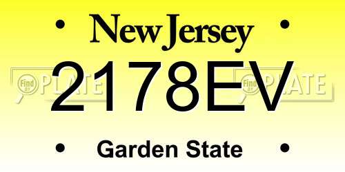 2178EV New Jersey License Plate