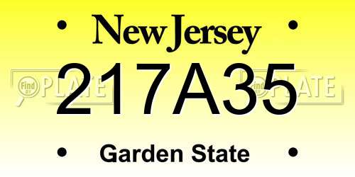 217A35 New Jersey License Plate