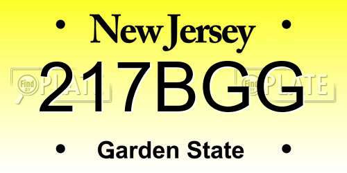 217BGG New Jersey License Plate