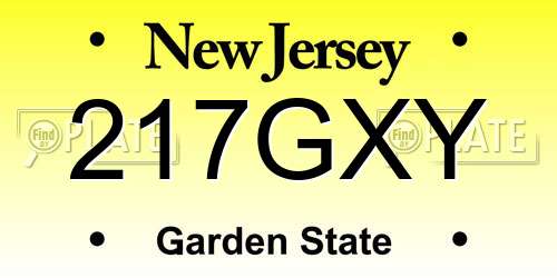 217GXY New Jersey License Plate
