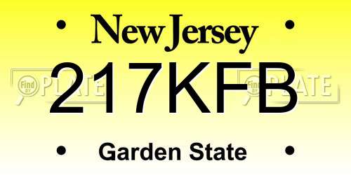 217KFB New Jersey License Plate