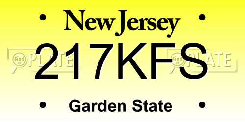 217KFS New Jersey License Plate
