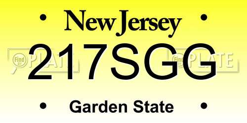 217SGG New Jersey License Plate