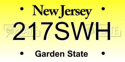 217SWH New Jersey License Plate