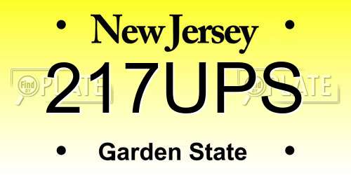 217UPS New Jersey License Plate