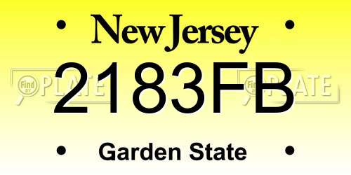 2183FB New Jersey License Plate