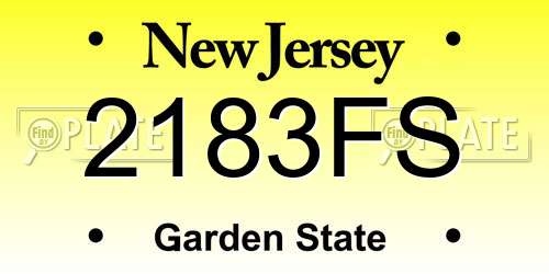 2183FS New Jersey License Plate