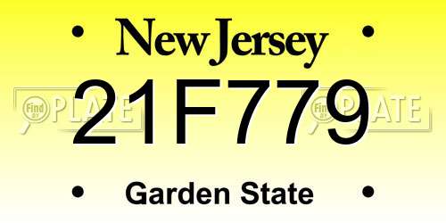 21F779 New Jersey License Plate