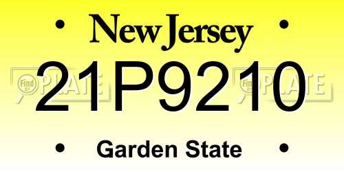 21P9210 New Jersey License Plate