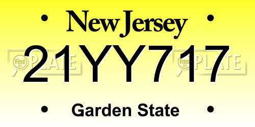 21YY717 New Jersey License Plate