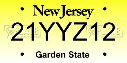 21YYZ12 New Jersey License Plate