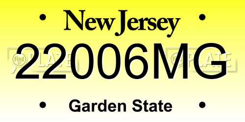 22006MG New Jersey License Plate